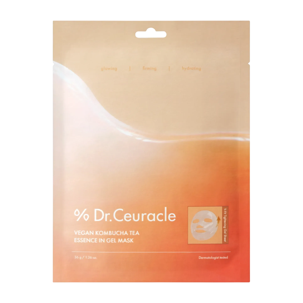 Dr. CEURACLE Vegan Kombucha Tea Essence in Gel Mask 36g - Веганська гідрогелева маска з екстрактом комбучі